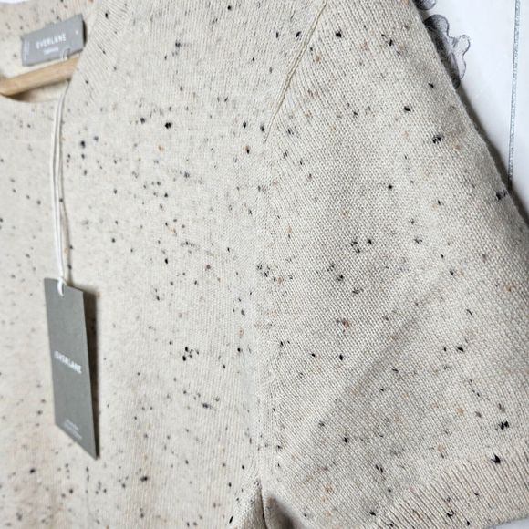 EVERLANE The Cashmere Sweater Tee Short Sleeve Beige Speckled - Picture 4 of 10
